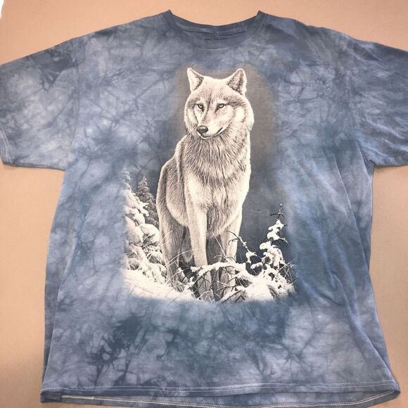 3 Vtg 90s 00s Tie Dye Wolves Howling Nature Animal Print T Shirt Size XL - Picture 2 of 7